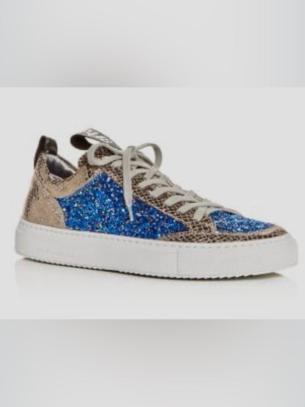 P448 Soho Royal Glitter and Metallic Python Italian Leather Sneakers Sz 10.5 41